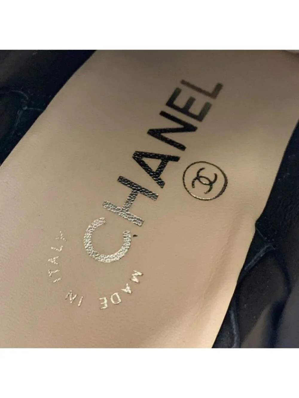 Chanel Boots Short Shoes Leather Black Coco Mark Metallic - Picture 7 of 9